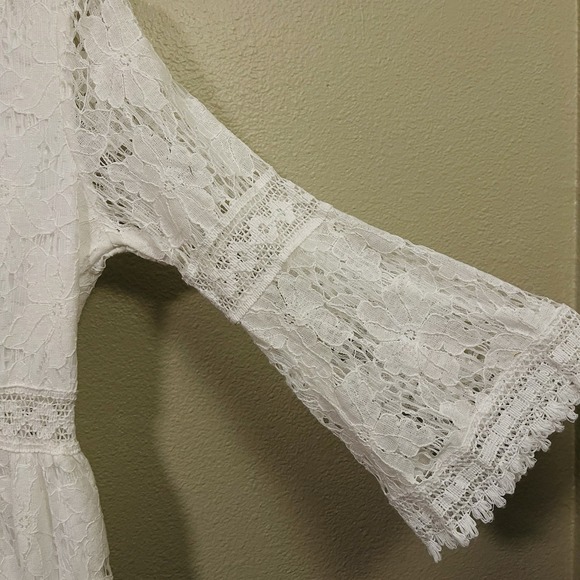 Boho‎ Maxi Lace Dress Ivory Lined Tassels Much Detail Festival Coachella Size M - Picture 3 of 9